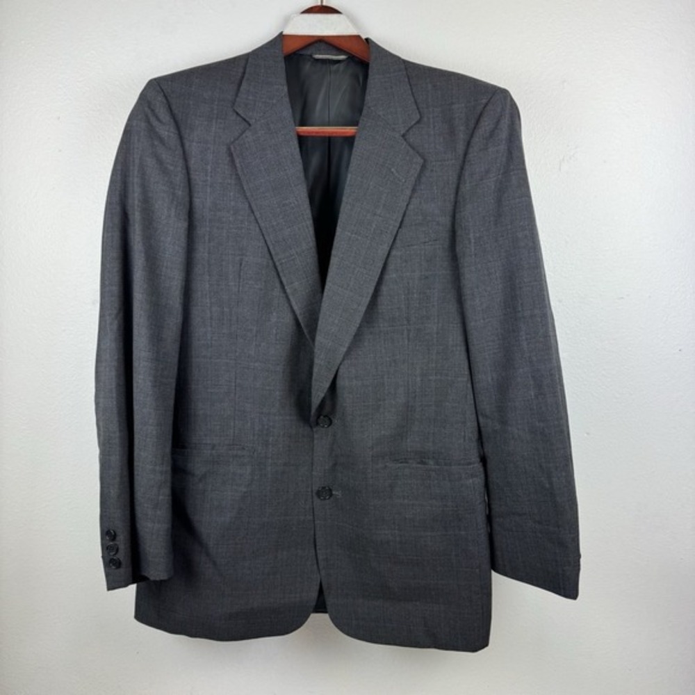 Christian Dior Monsieur Blazer Black plaid 41L Coat Jacket Wool 2 button